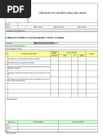 Checklist For Trial Mix C60 + 5% SF