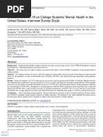 Effects of COVID-19 On College Students' Mental Health in The United States: Interview Survey Study