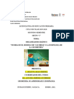 Actividades de Geometría. Organizador Grafico de La Teoría de Van Hiele y Problemas de Area, Perimetro y Volumen.