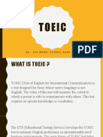 Toeic: By: Ayu, Weng, Yusufa, Baso, Andi