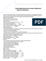 Cost of Goods Manufactured Income Statement Norton Industries