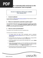 Student Guide: Examination Mcqs and Essays On The Online Assessment Tool On Myexams