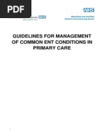 Guidelines For Management of Common Ent Conditions in Primary Care