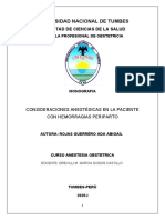 Monografia Sobe Anestesia en Mujeres Embarazadas Con Hemorragias Periparto