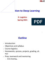 Introduction To Deep Learning: 0. Logistics Spring 2021