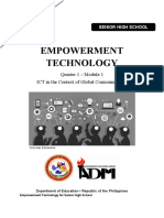 Empowerment Technology: Quarter 1 - Module 1 ICT in The Context of Global Communication