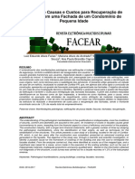 Analise de Causas e Custos para Recuperacao de Fissuras em Uma Fachada de Um Condominio de Pequena Idade