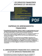 Empresas de Servicios Financieros Complementarios Ley 393 Bolivia