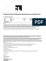 Teaching Fellow in Materials, Manufacturing and Mechanics at UCL