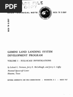 Gemini Land Landing System Development Program Volume I - Full-Scale Investigations