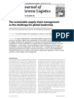 The Sustainable Supply Chain Management As The Challenge Fo Global Leadership