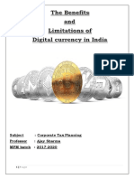 Topic 2 - The Benfits and Limitations of Digital Currency in India - Corporate Tax Planning