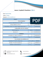 Specification of Bitumen (Asphalt) Emulsion: Rapid-Setting Cationic ASTM D 2397M - 13