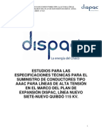 Especificaciones Técnicas Cable Tipo Aaac para Líneas de Alta Tensión 07.09.16