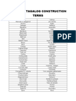 English - Tagalog Construction Terms