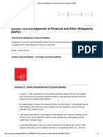 Student Acknowledgement of Financial and Other Obligations (SAFO)