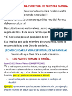 Cuidando La Vida Espiritual de Nuestra Familia