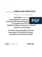 Course Completion Certificate 12 B