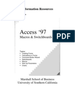 Access 97: Macros & Switchboards