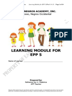 Learning Module For Epp 5: East Negros Academy, Inc