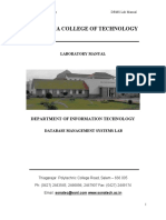 Sona College of Technology: Laboratory Manual