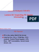 Malware Analysis CIS-672: Lecture 03: Inspecting PE Header