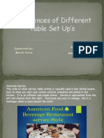 Different Types of Table Set Ups