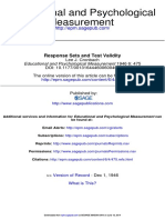 Measurement Educational and Psychological: Response Sets and Test Validity