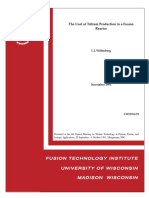 The Cost of Tritium Production in A Fusion Reactor
