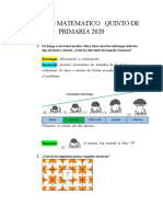 Canguro Matematico Quinto de Primaria 2020