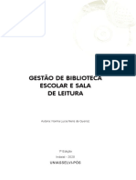 Gestão de Biblioteca Escolar e Sala de Leitura