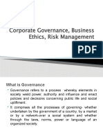 Corporate Governance, Business Ethics, Risk Management