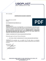 Tuboplast Certificado de Calidad y Garantia 0191-2021