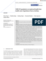 The Effect of The COVID-19 Pandemic On Maternal Health Due To Delay in Seeking Health Care Experience From Tertiary Center