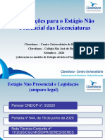 Orientações para o Estágio Não Presencial Das Licenciaturas