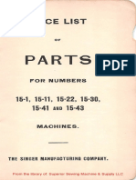 Singer 15-1, - 11, - 22, - 30, - 41, - 43 Parts List