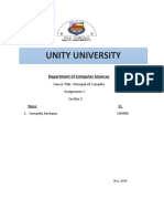 Unity University: Department of Computer Sciences