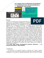 El Uso de Algas y Hongos para La Eliminación de Productos Farmacéuticos Mediante Procesos de Biorremediación y Biosorción