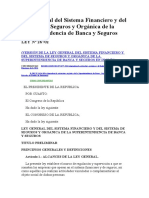 Ley General Del Sistema Financiero y Del Sistema de Seguros y Orgánica de La Superintendencia de Banca y Seguros