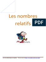 Nombres Relatifs Cours Maths 5eme