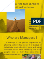 Managers Are Not Leaders