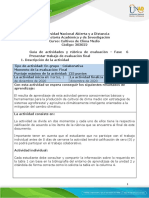 Guía de Actividades y Rúbrica de Evaluación - Fase 6 Presentar Trabajo de Evaluación Final