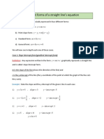 Different Forms of A Straight Line's Equation