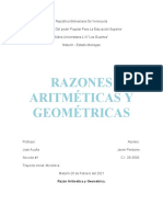 Razón Aritmética y Geométrica.