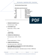 Well Intervention - English Metric 0.0981 - Formula Sheet: 1. Pressure Gradient (Bar/M)