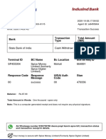 Customer Details: State Bank of India Cash Withdraw 1000