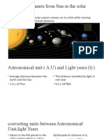 Distance of Planets From Sun in The Solar System