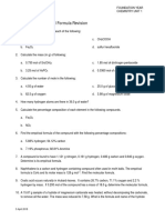 The Mole and Chemical Formula Revision