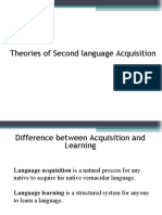 Theories of Second Language Acquisition