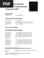 Early Season Practice Schedule